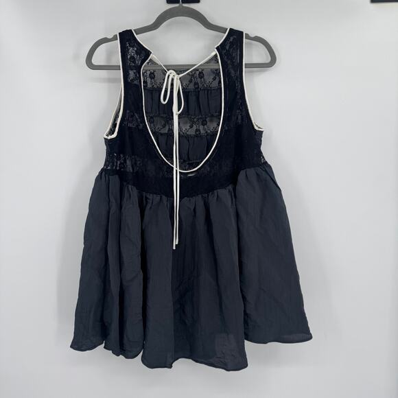 Free People Intimately Women's Medium Black Current Obsession Mini Sleep Dress - Picture 5 of 11